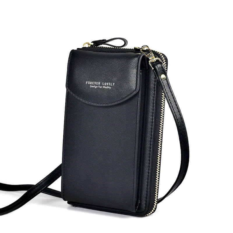 Compact PU Leren Schoudertas met Verstelbare Band