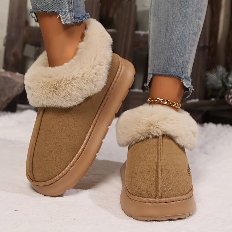 Warme Pluche Dames Pantoffels met Antislip Zool - Sienna
