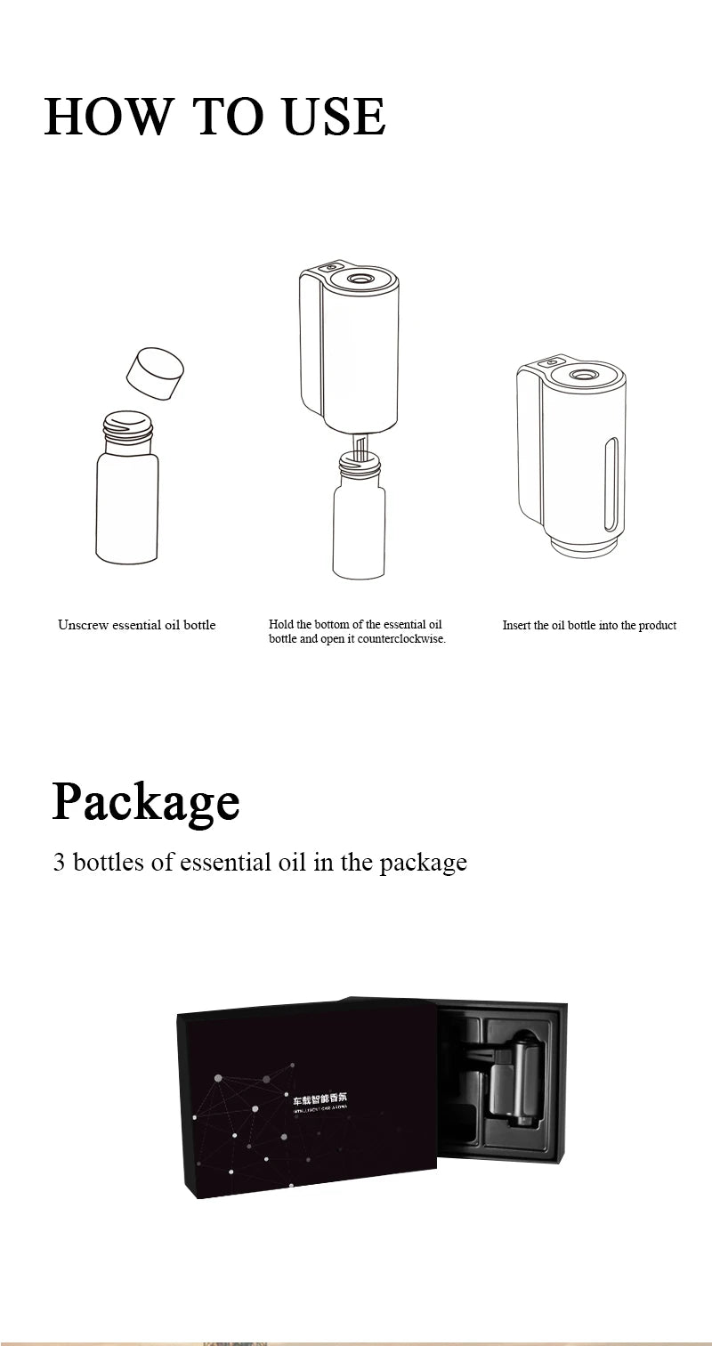 ELEKTRISCHE AROMA DIFFUSER - LUCHTVERFRISSER VOOR AUTO - USB LUCHTBEVOCHTIGER
