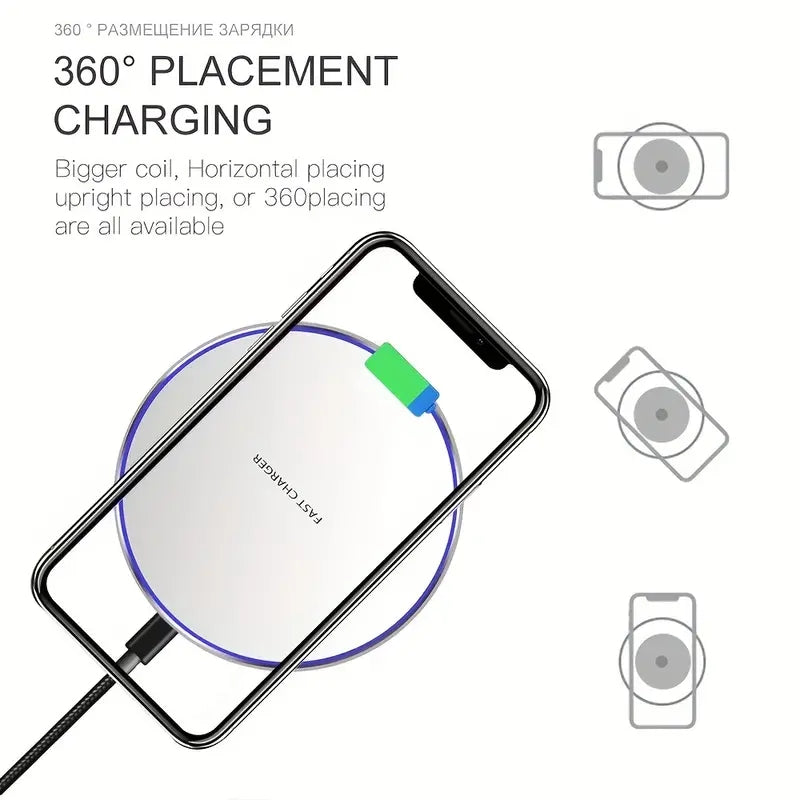 30W DRAADLOZE SNELLADER VOOR IPHONE & ANDERE TOESTELLEN | INDUCTIE OPLADER PAD