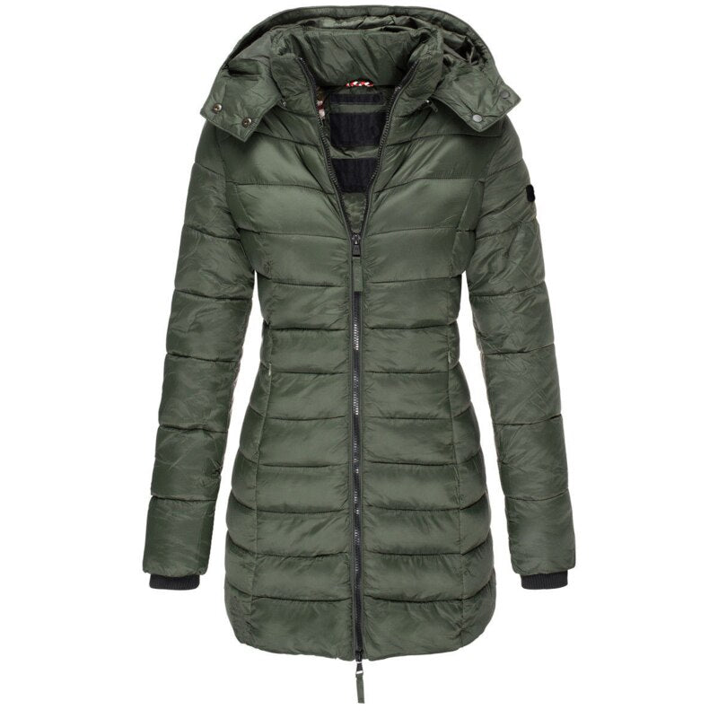 Warme Dames Donsjack met Capuchon - Olivia
