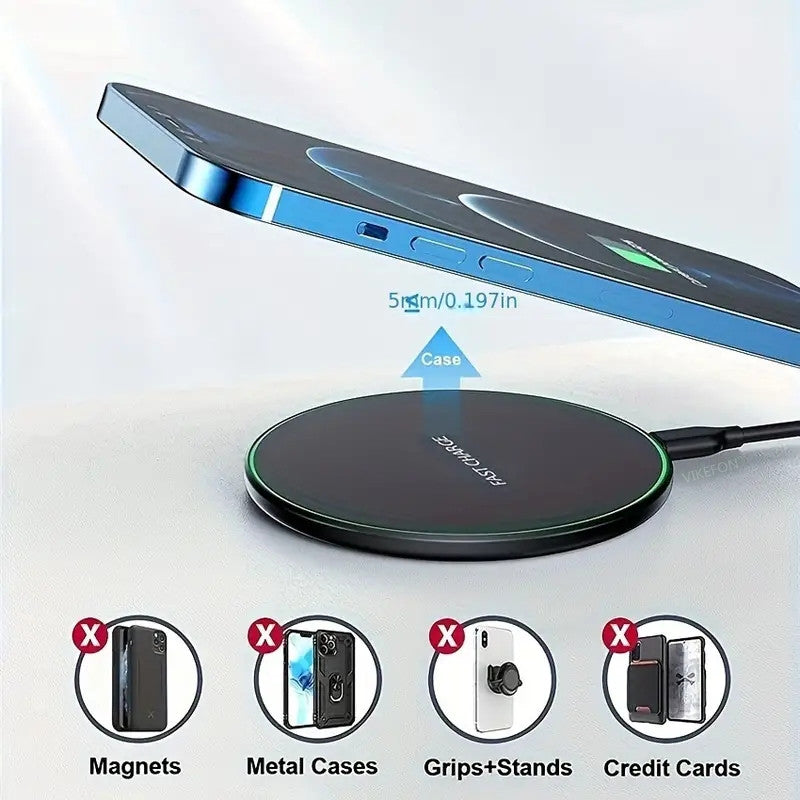 30W DRAADLOZE SNELLADER VOOR IPHONE & ANDERE TOESTELLEN | INDUCTIE OPLADER PAD