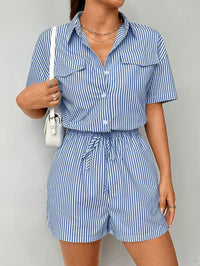 Trendy dames jumpsuit met korte mouwen voor de zomer - StreifenFrisch