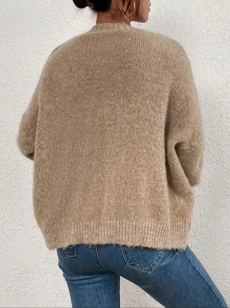 Khaki Gebreide Trui voor Dames - Evelyn