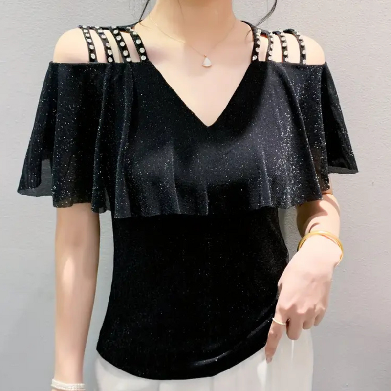Modieuze V-Hals Blouse voor Dames - Elvira