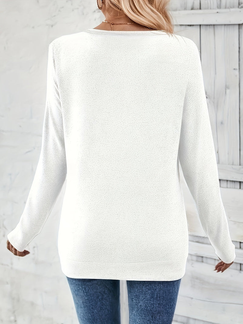 Damestrui met V-hals en Knoopdetail – Iris