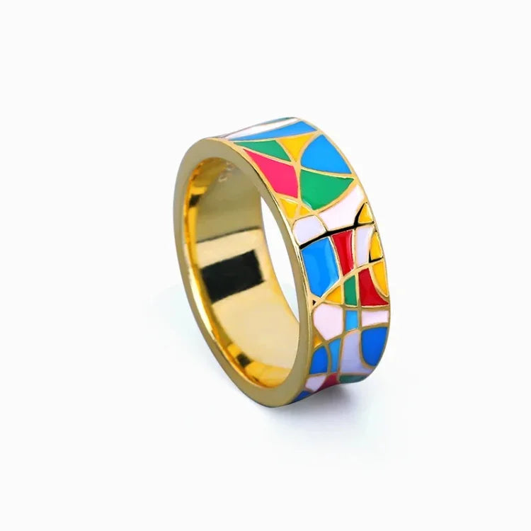 Klassieke Emaille Zirkonia Ring - Nadia