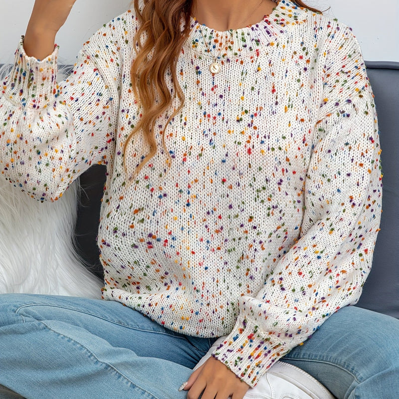 Gebreide Damestrui Met Confetti-Print – Noa
