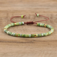 Gevlochten Armband met 2,4 mm Natuurlijke Steen Rollers - Seraphina