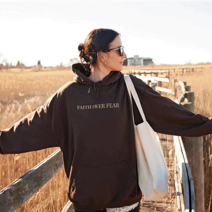 Uniseks Hoodie "Geloof Over Angst" Psalmen 118:6 - Faithmore
