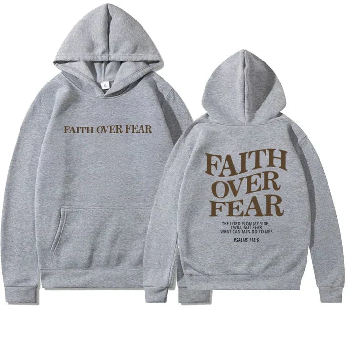 Uniseks Hoodie "Geloof Over Angst" Psalmen 118:6 - Faithmore