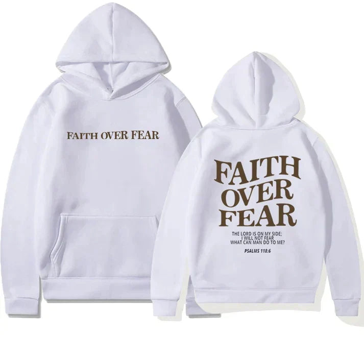 Uniseks Hoodie "Geloof Over Angst" Psalmen 118:6 - Faithmore