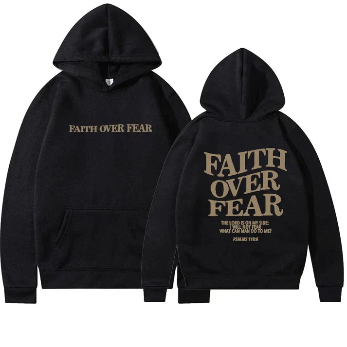 Uniseks Hoodie "Geloof Over Angst" Psalmen 118:6 - Faithmore