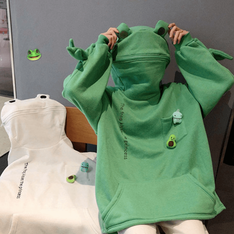 Uniseks Hoodie met Kikkerontwerp – Froggy