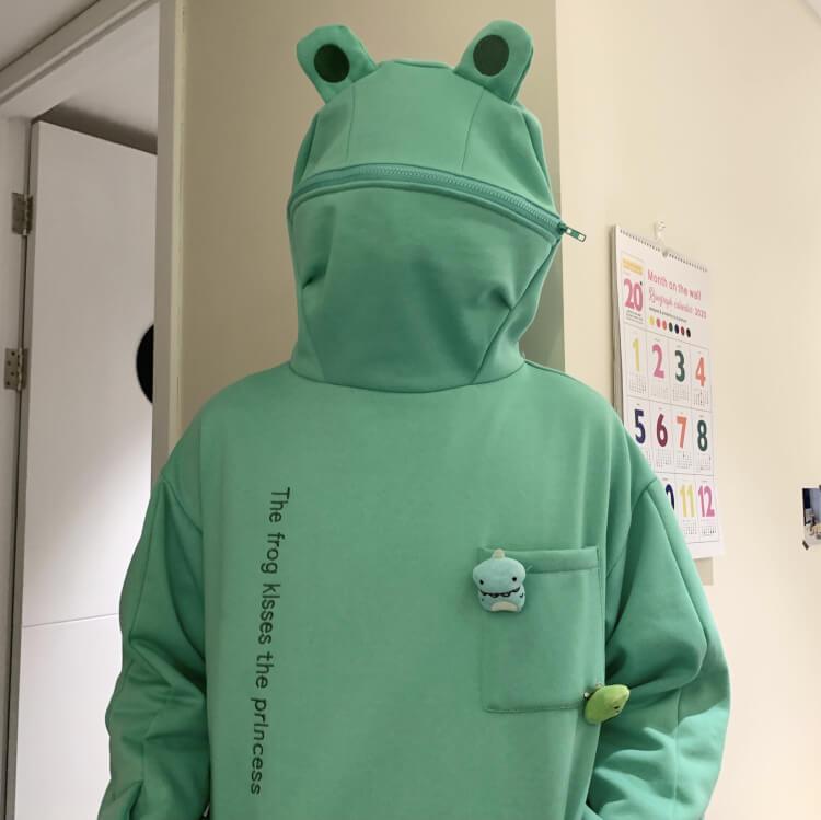 Uniseks Hoodie met Kikkerontwerp – Froggy
