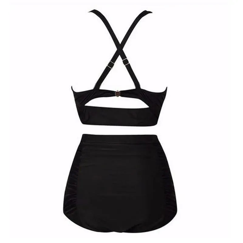 Zwarte Bikiniset met Haltertop en Hoge Taille – Alina
