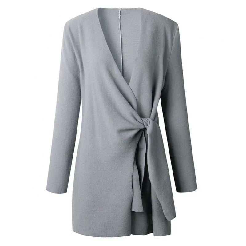Gebreid Damesvest Met Strikceintuur – Elin