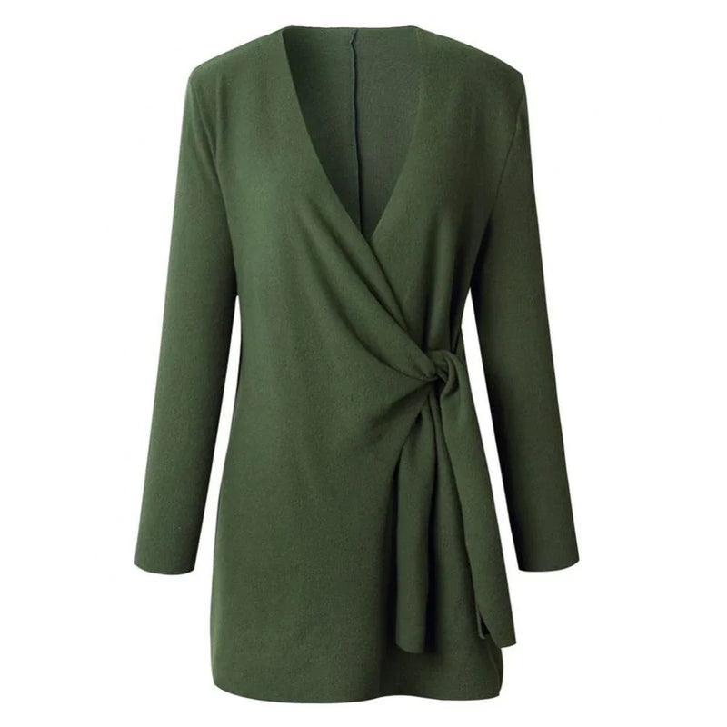Gebreid Damesvest Met Strikceintuur – Elin