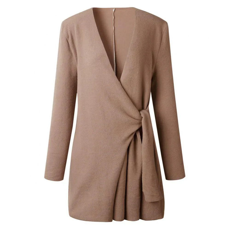 Gebreid Damesvest Met Strikceintuur – Elin