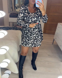 Sukienka jesienna w panterkę – Leona