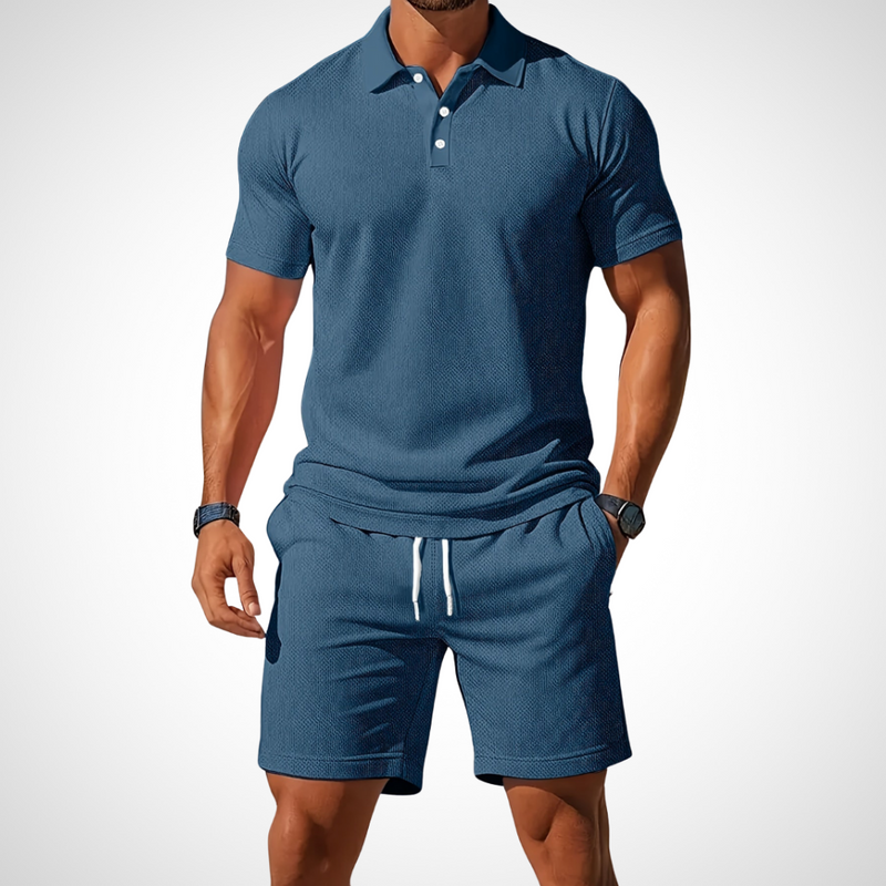 Casual polo- en shortset voor heren – Enrico