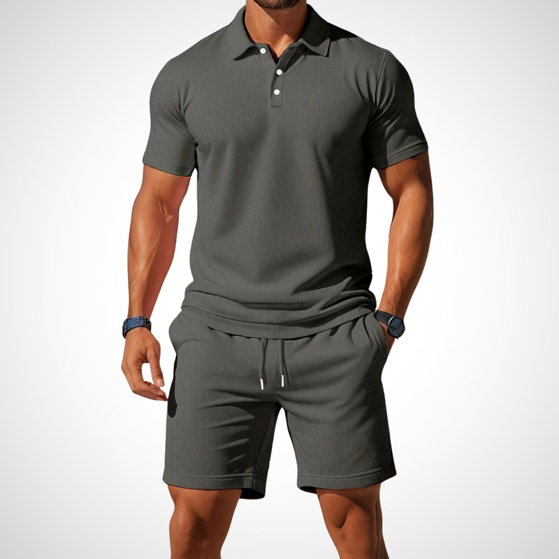 Casual polo- en shortset voor heren – Enrico