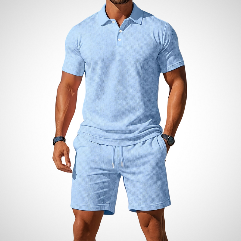 Casual polo- en shortset voor heren – Enrico