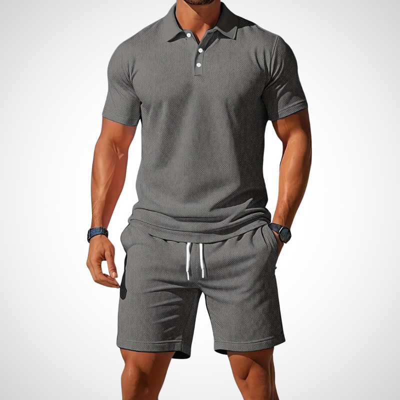 Casual polo- en shortset voor heren – Enrico