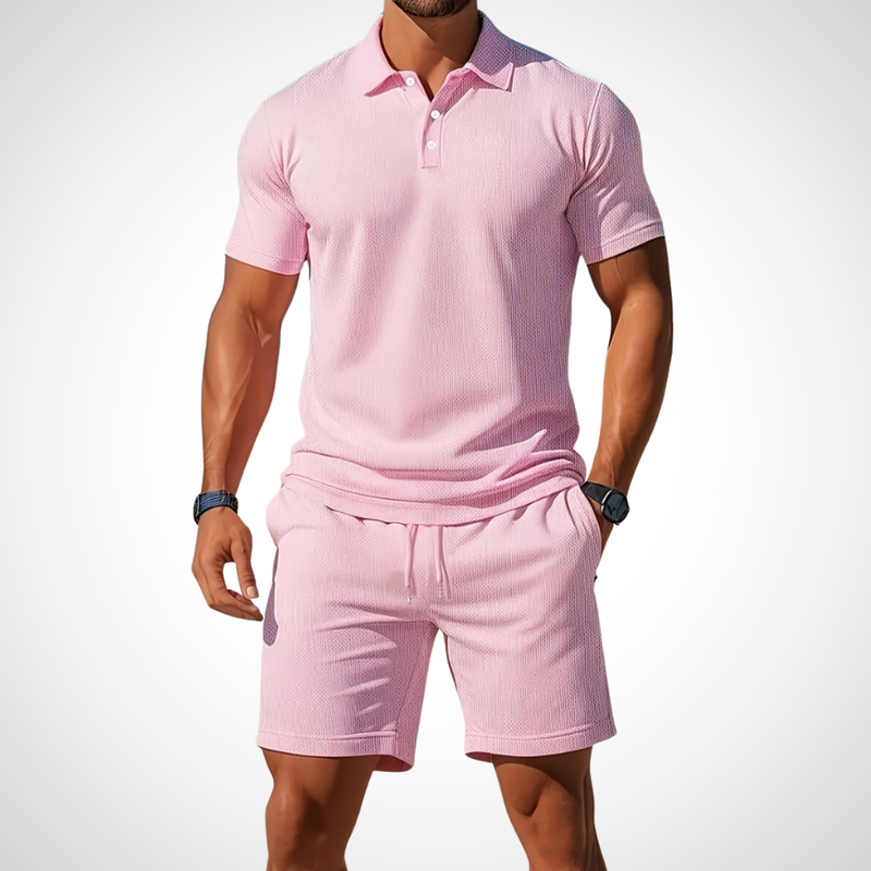 Casual polo- en shortset voor heren – Enrico