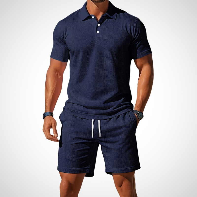 Casual polo- en shortset voor heren – Enrico