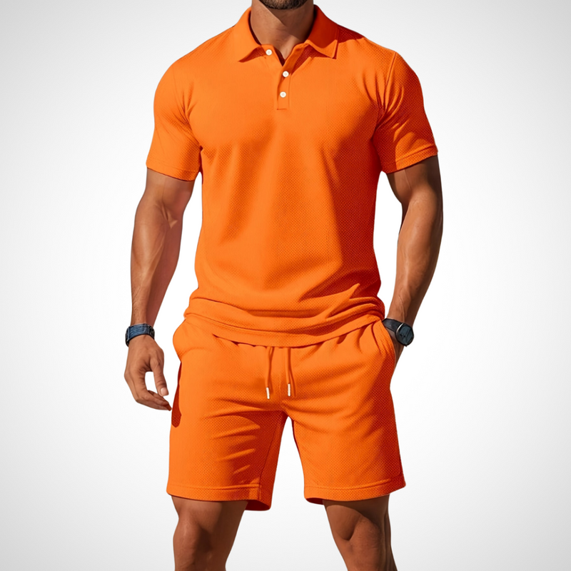 Casual polo- en shortset voor heren – Enrico