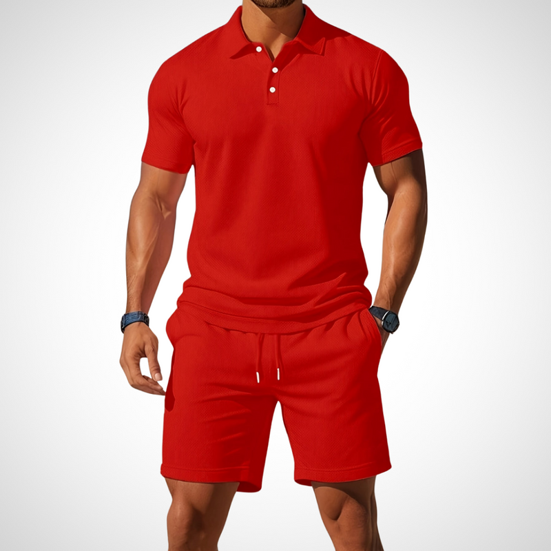 Casual polo- en shortset voor heren – Enrico