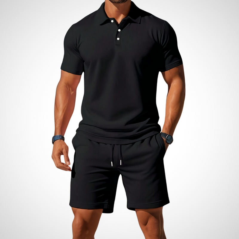 Casual polo- en shortset voor heren – Enrico