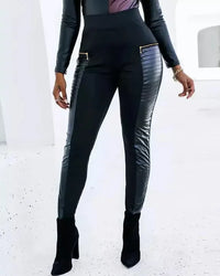 Trendy Hoge Taille Leren Broek voor Dames - Romy
