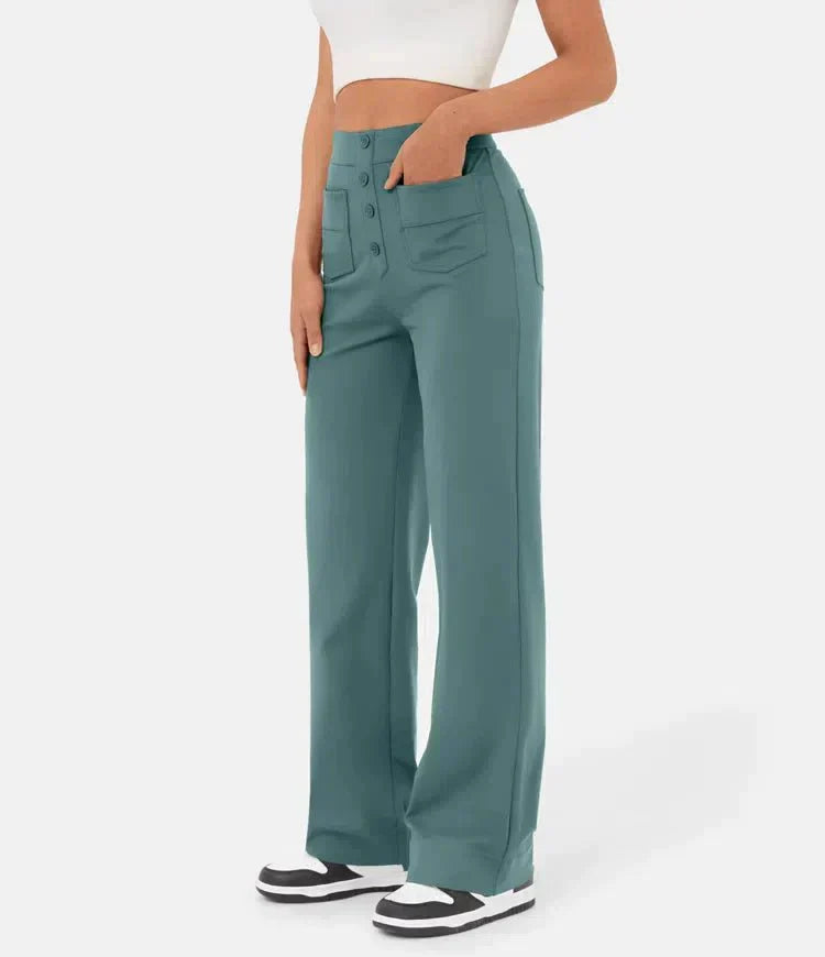 Flexibele Hooggetailleerde Broek - Luna