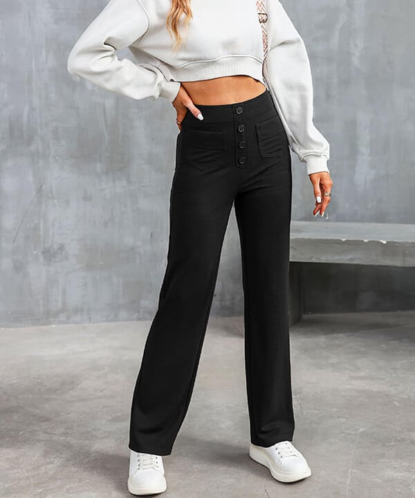 Flexibele Hooggetailleerde Broek - Luna