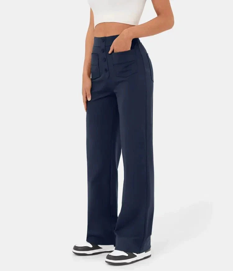 Flexibele Hooggetailleerde Broek - Luna
