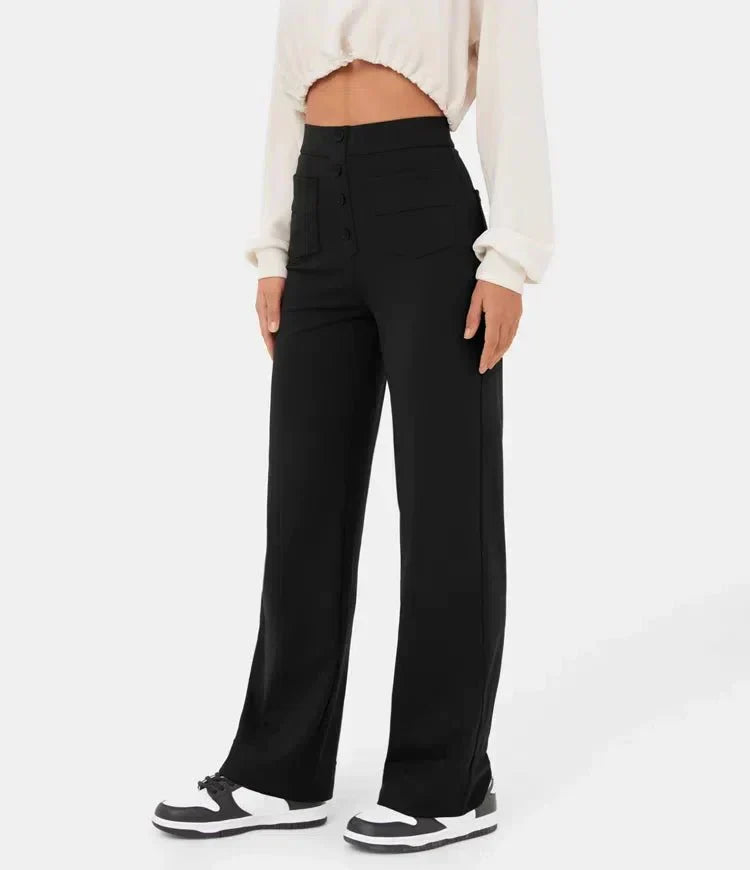 Flexibele Hooggetailleerde Broek - Luna