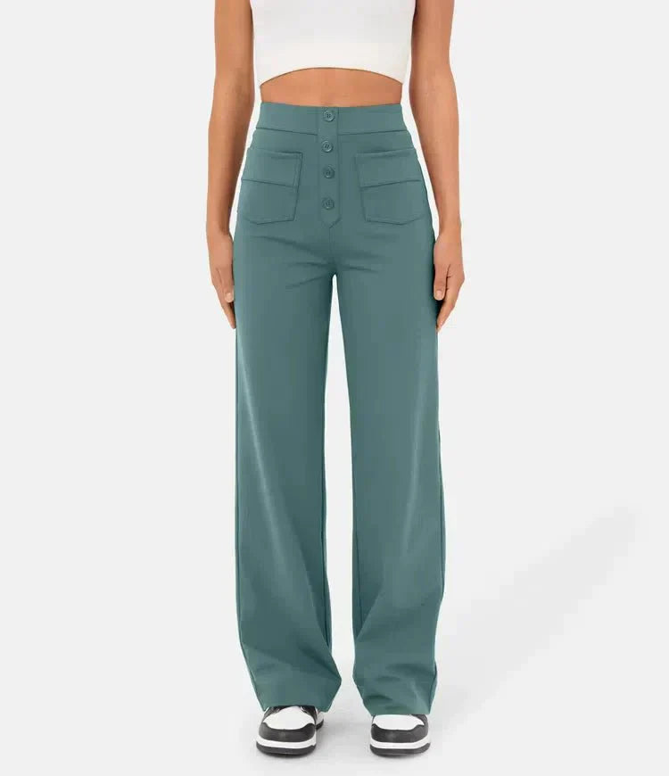 Flexibele Hooggetailleerde Broek - Luna