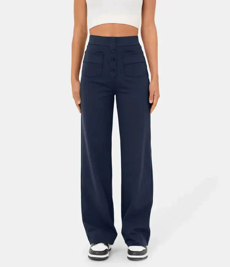 Flexibele Hooggetailleerde Broek - Luna