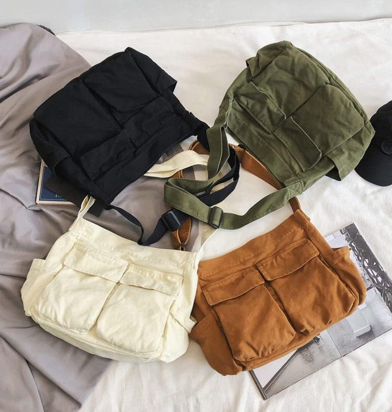 Grote Canvas Crossbody Schoudertas – Selira
