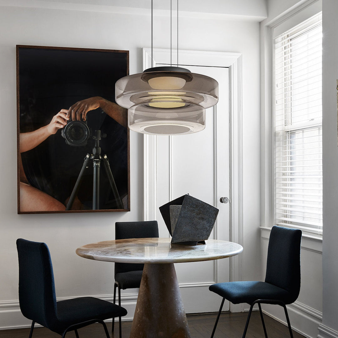 Moderne Glazen Hanglamp in Bauhaus Stijl - AuroraSphere