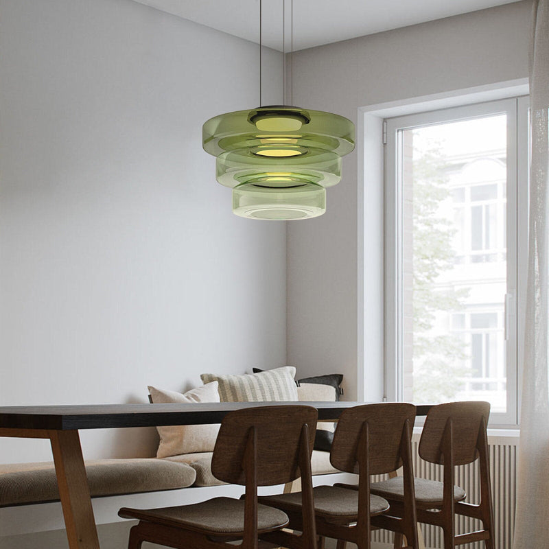 Moderne Glazen Hanglamp in Bauhaus Stijl - AuroraSphere
