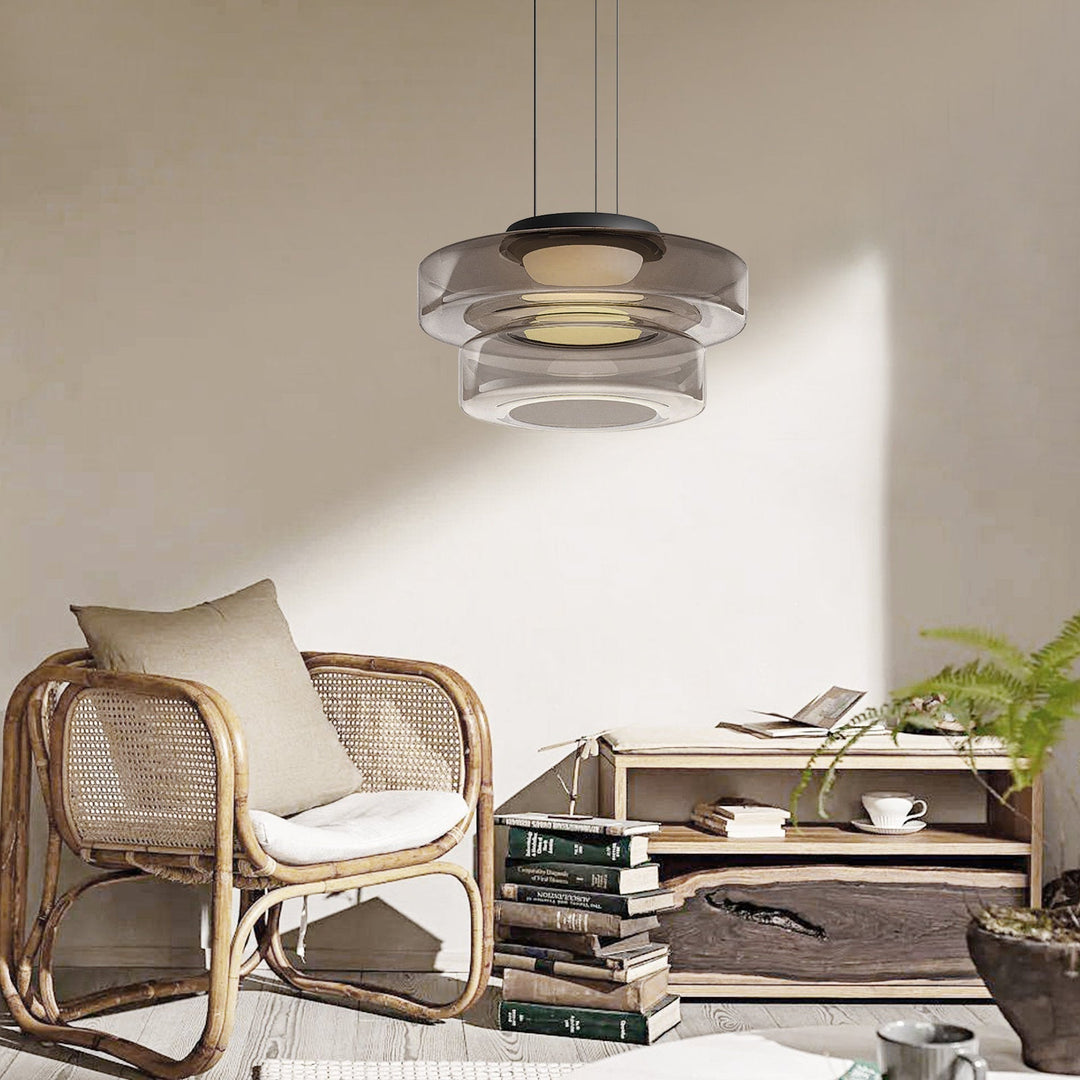 Moderne Glazen Hanglamp in Bauhaus Stijl - AuroraSphere