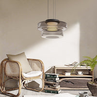 Moderne Glazen Hanglamp in Bauhaus Stijl - AuroraSphere