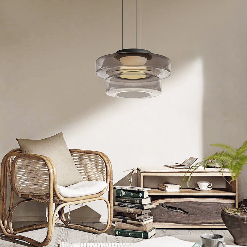 Moderne Glazen Hanglamp in Bauhaus Stijl - AuroraSphere