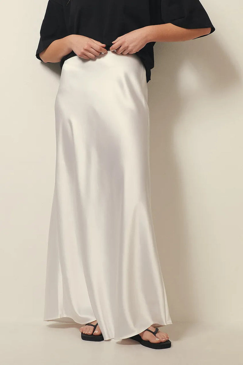 Hoge Taille Satijnen Rok – Leona