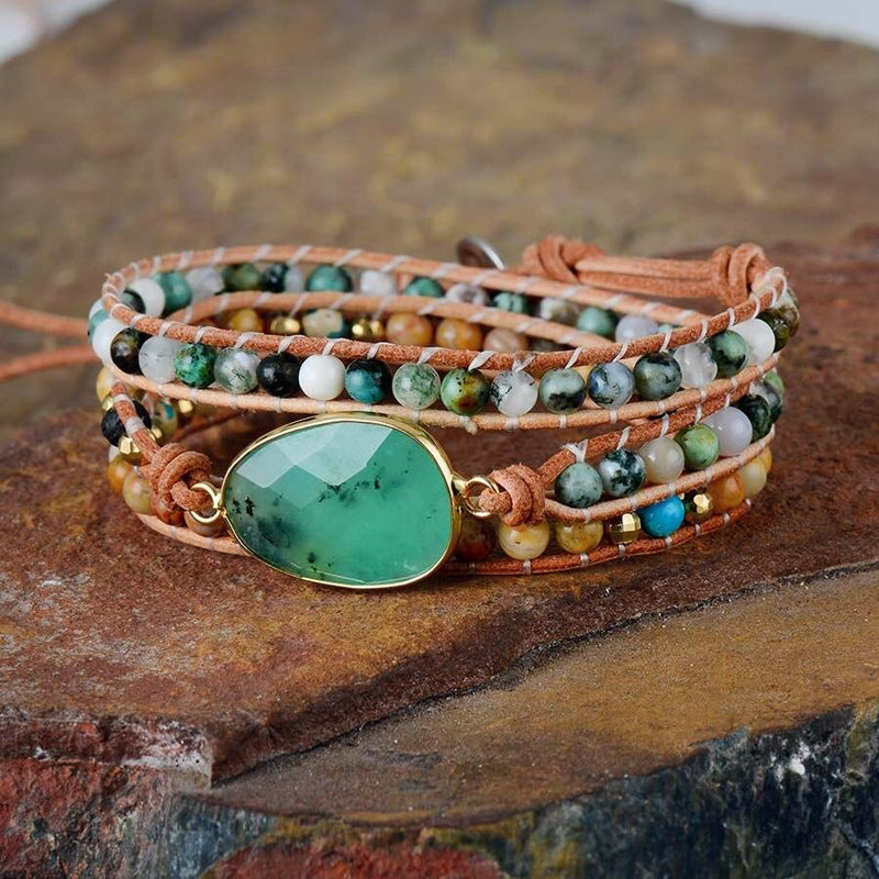 Kalmerende Jade Wikkelarmband - Elina