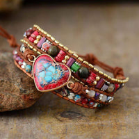 Levendig Hart Jaspis Wikkelarmband - Elyra