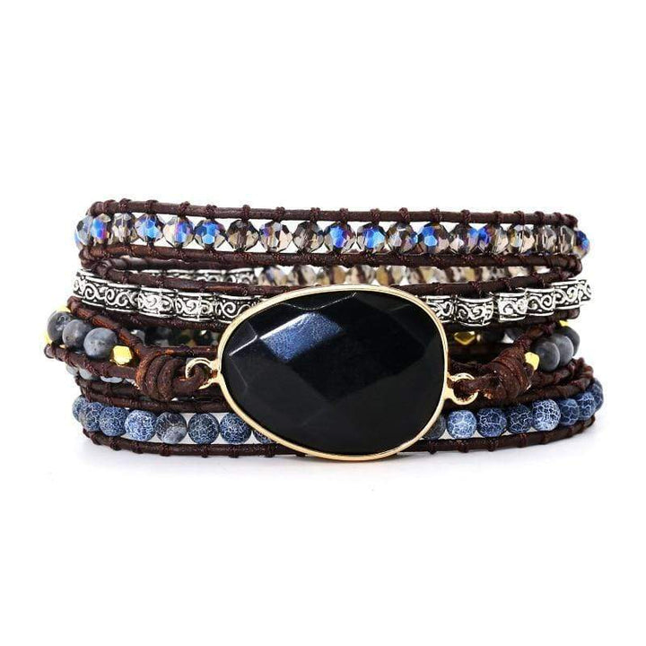 Krachtige Onyx Wikkelarmband - Isadora
